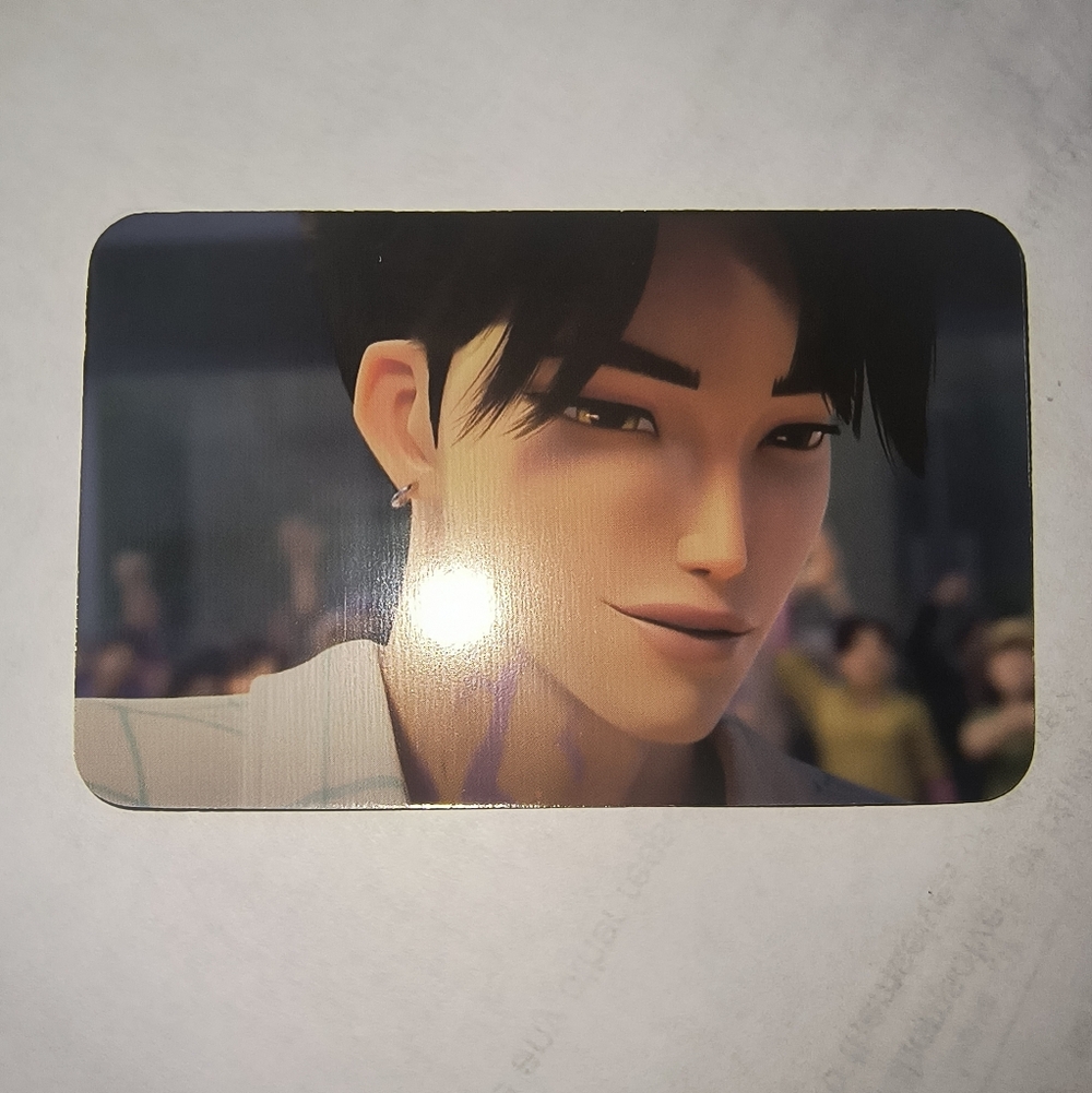 Anime Character Photo Card - Male Portrait in Black Hair Kpop Demon Hunters Jinu